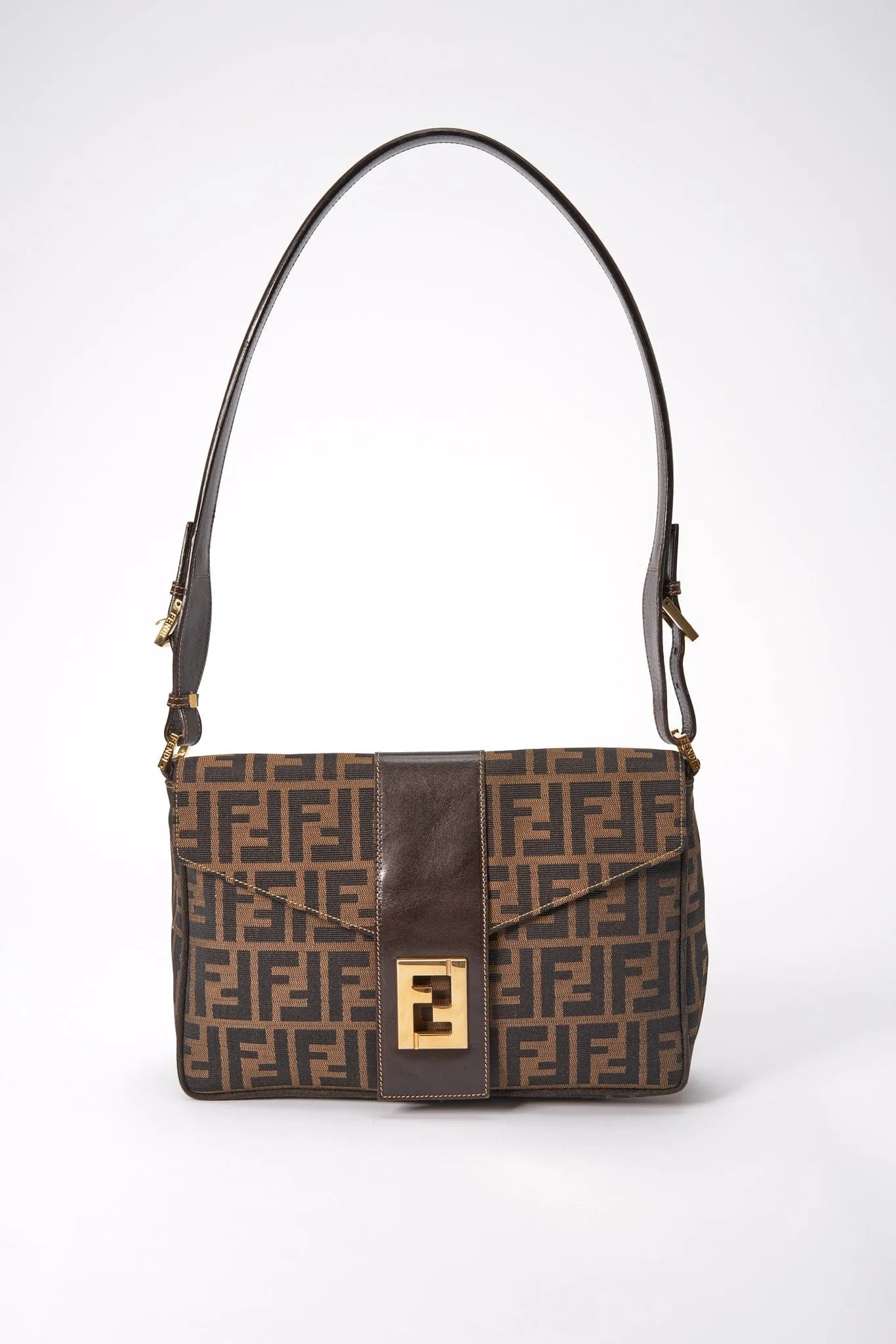 Fendi Vintage Zucca Shoulder Bag - Brown