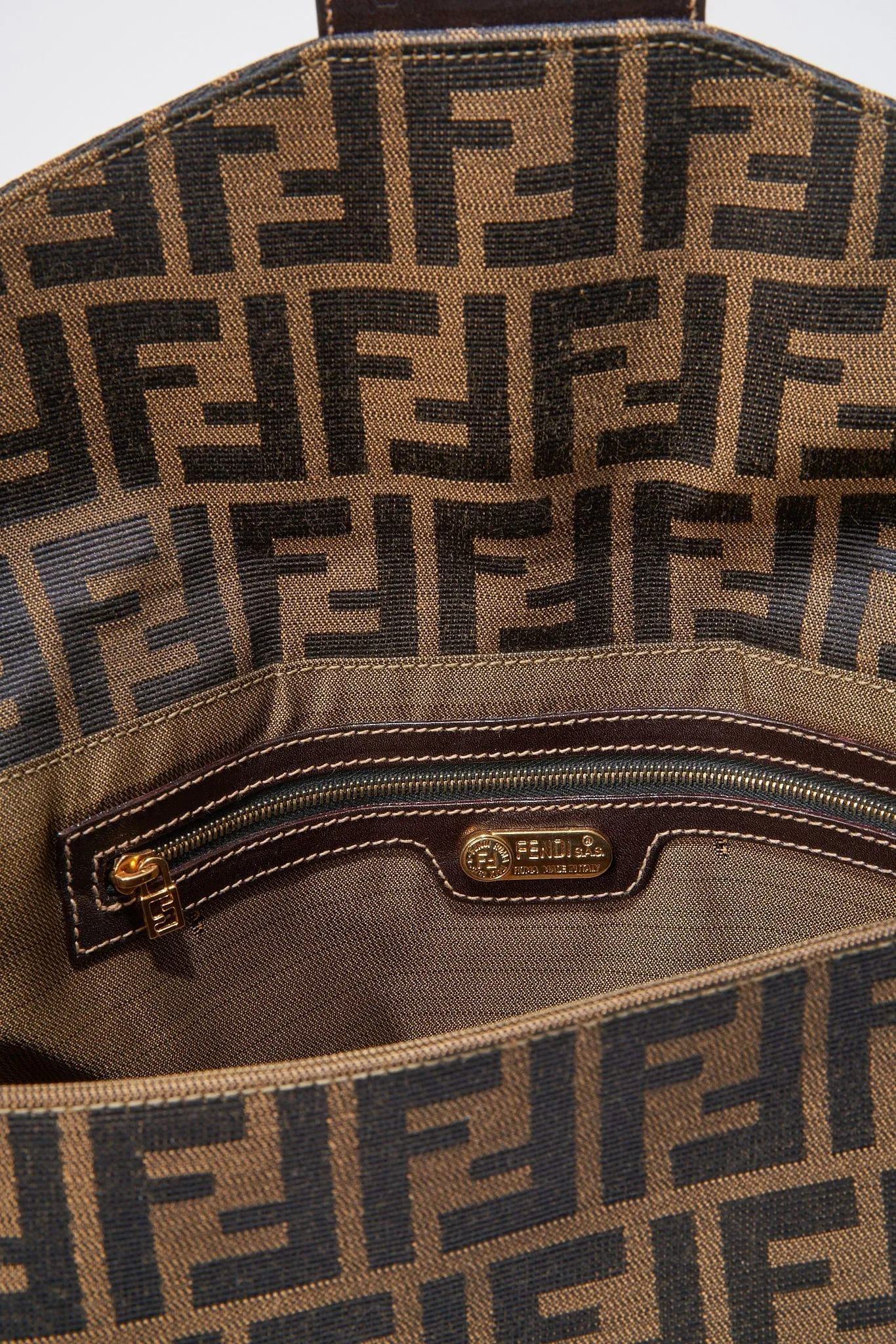 Fendi Vintage Zucca Shoulder Bag - Brown
