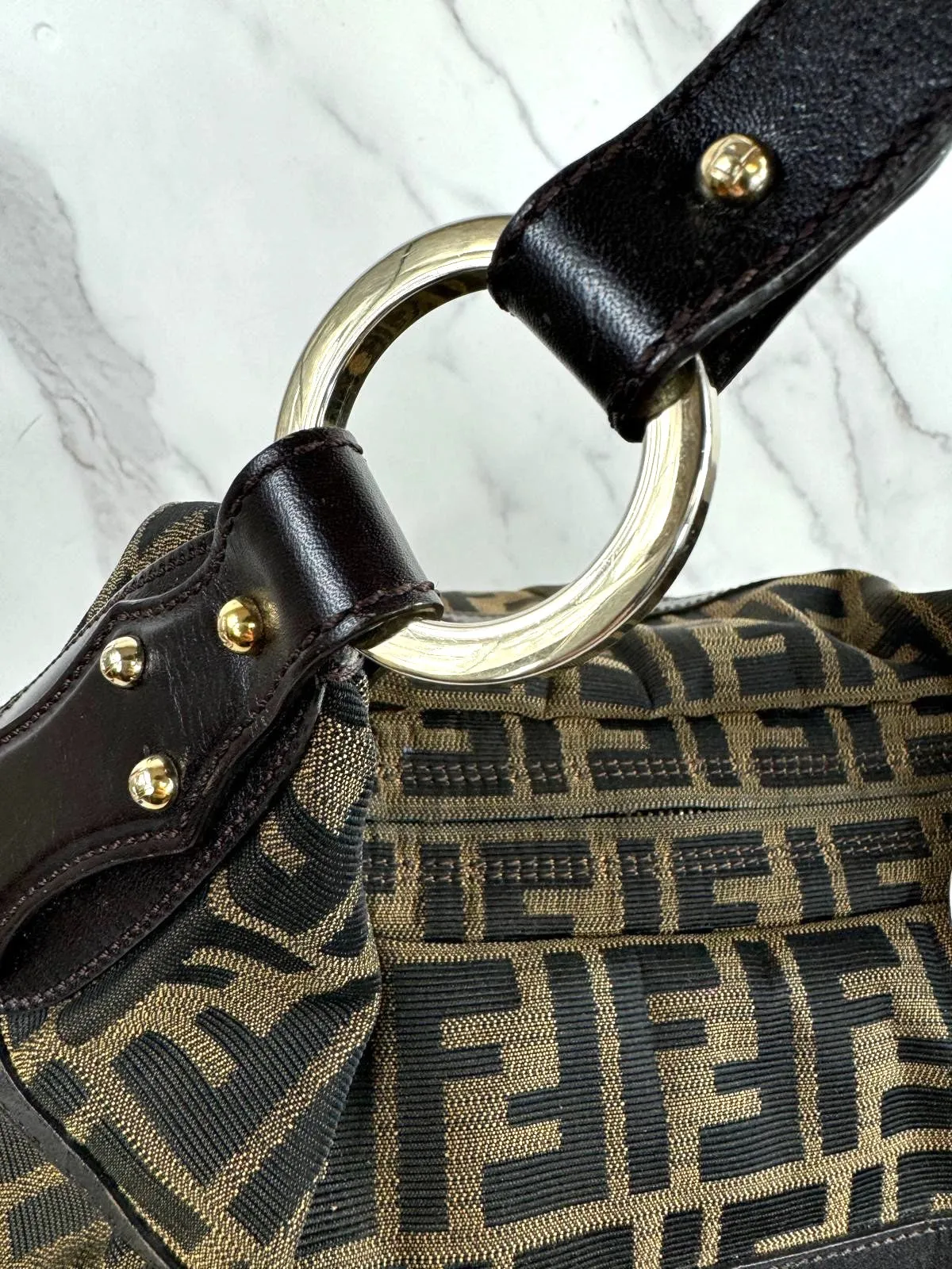 FENDI ZUCCA CUOIO LUCIDO CHEF HOBO BAG