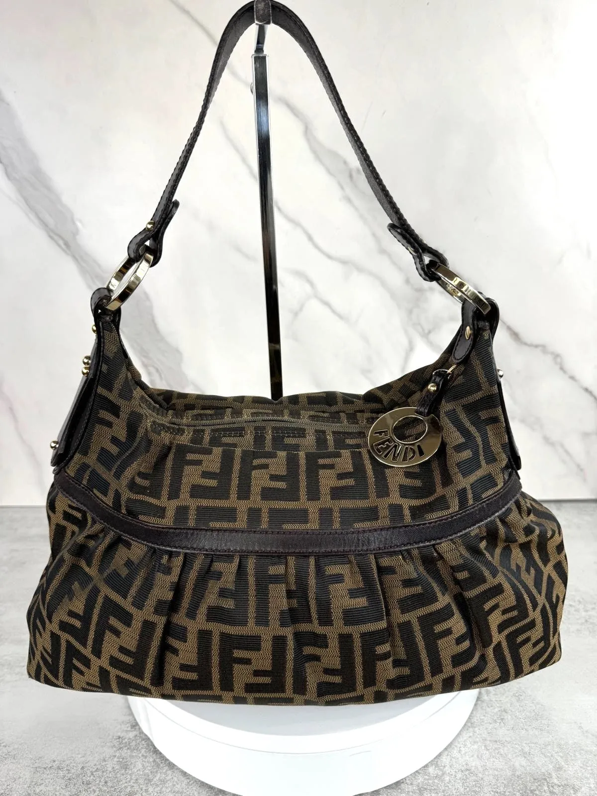 FENDI ZUCCA CUOIO LUCIDO CHEF HOBO BAG