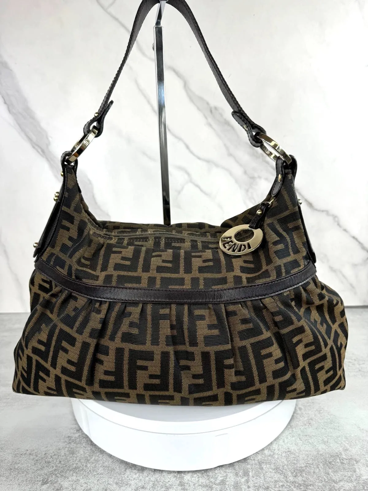 FENDI ZUCCA CUOIO LUCIDO CHEF HOBO BAG