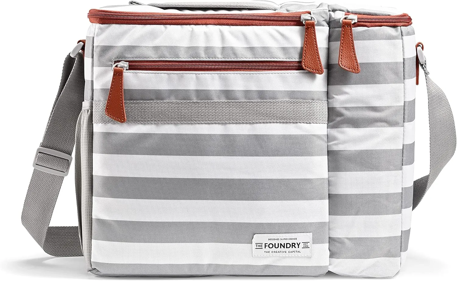 Fit & Fresh Soft Cooler Bag Insulated Waterproof Wine Carrier Bag, 24 Can Large Soft Sided Cooler Bag for Men and Women, 2 Bottle Wine Holder Tote Bag for Travel, Beach Cooler Bag