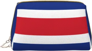 Flag Of Costa Ricamakeup Bag Organizer,Toiletry Cosmetic Bag,Zipper Pouch Brushes Storage Case(Large)
