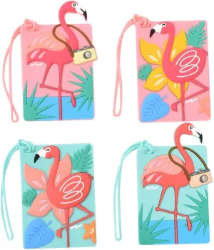 Flamingo Luggage Tag Unique Cute Animal Luggage Tags Travel Accessories Suitcase ID Label for Bag Case Airplane 4 Piece