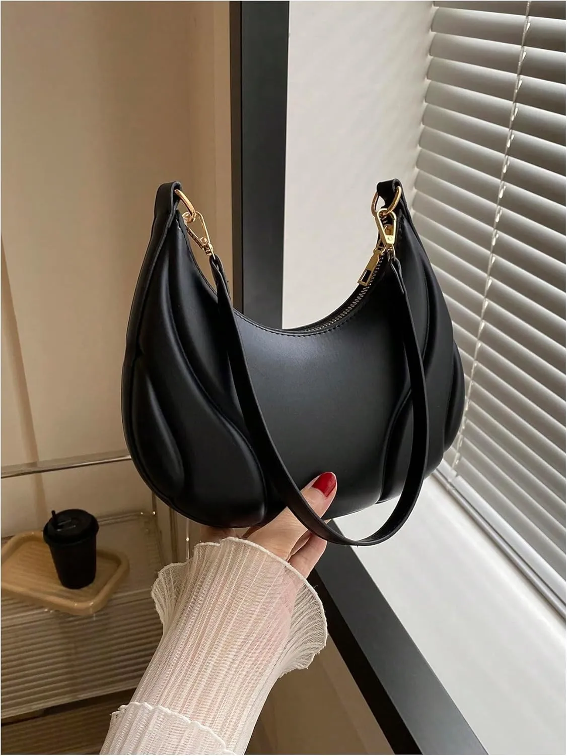 Floerns Women's Crescent Hobo Handbag Zipper Underarm Purse Shoulder Bag