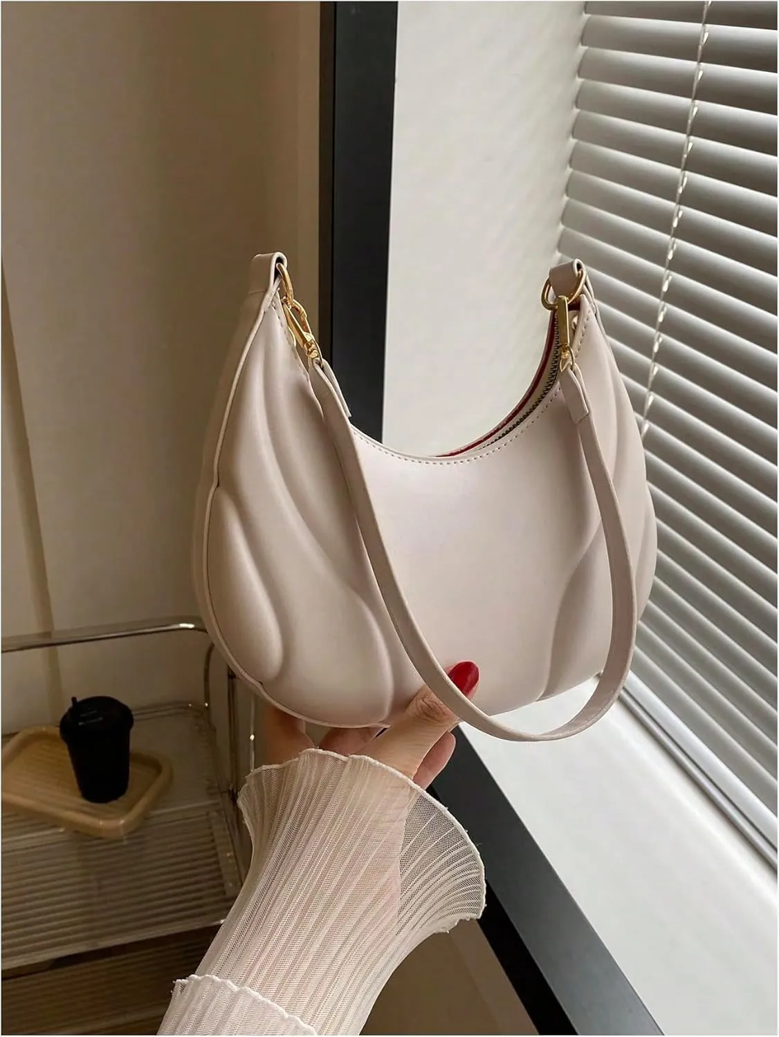 Floerns Women's Crescent Hobo Handbag Zipper Underarm Purse Shoulder Bag