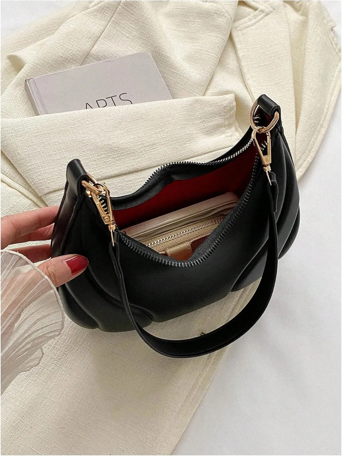 Floerns Women's Crescent Hobo Handbag Zipper Underarm Purse Shoulder Bag