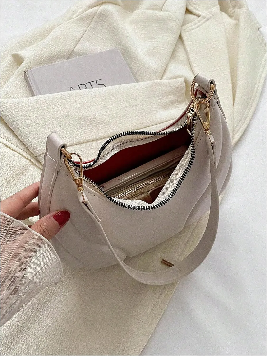 Floerns Women's Crescent Hobo Handbag Zipper Underarm Purse Shoulder Bag