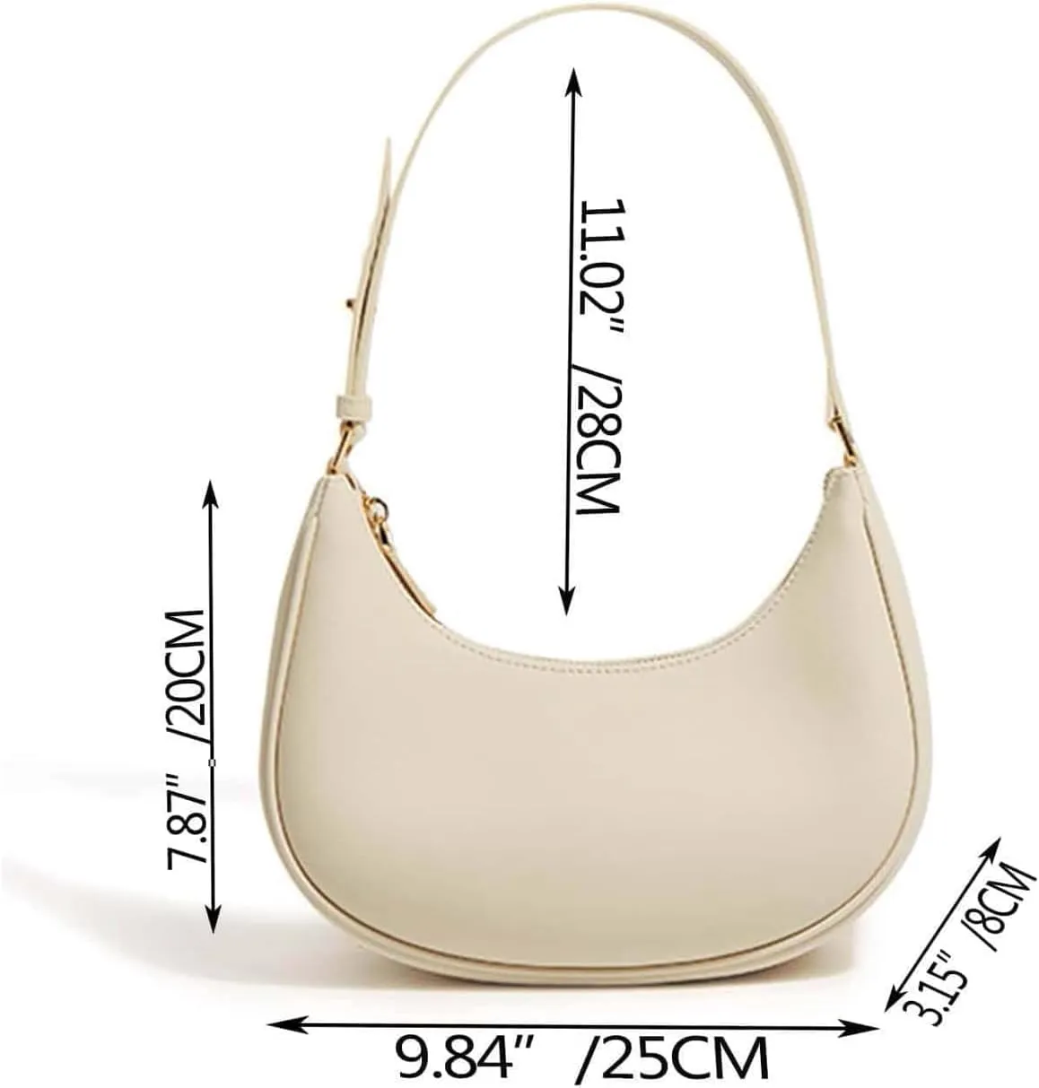 Floerns Women's Leather Crescent Handbag Underarm Purse Small Hobo Shoulder Bag