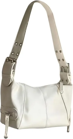 Floerns Women's Y2k Leather Hobo Bag Street Grommet Eyelet Shoulder Handbag