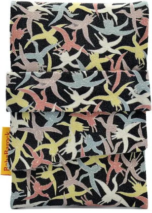 Flying Birds - Japanese antique silk foldover pouch