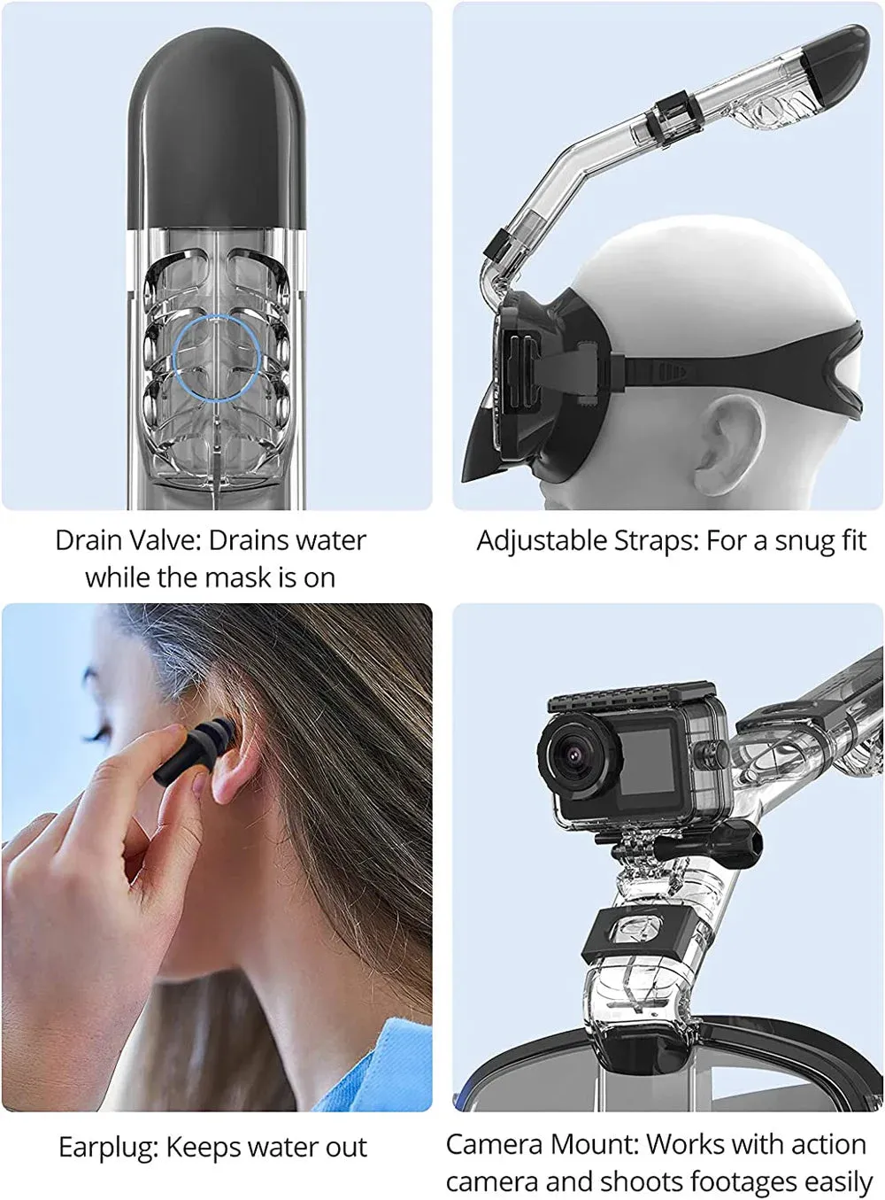 Foldable Anti-Fog Snorkel Mask Set