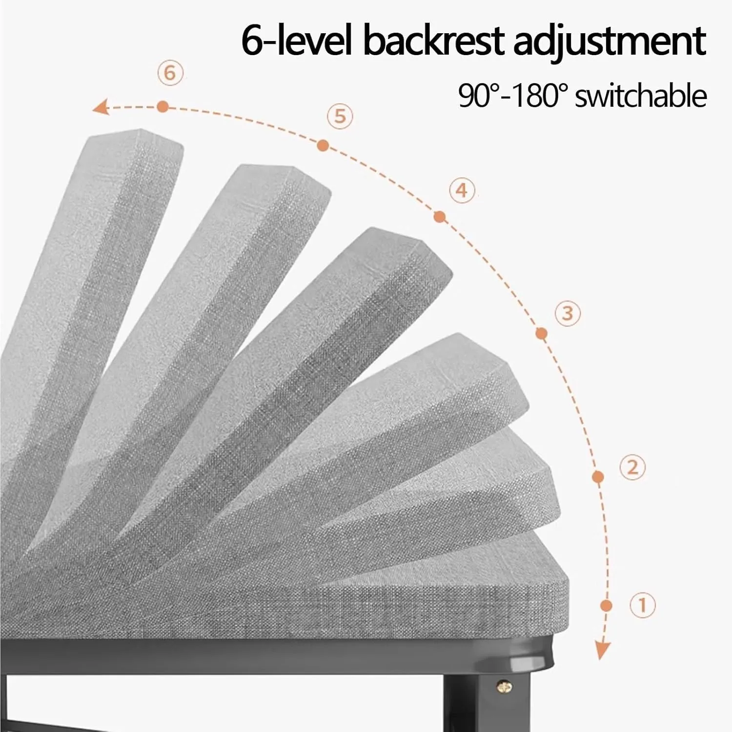 Folding Camping Bed 6 Levels of Adjustment Camping Cot W/Mattress and Wheels Reclining Chaise Load 551 Lbs Folding Cot