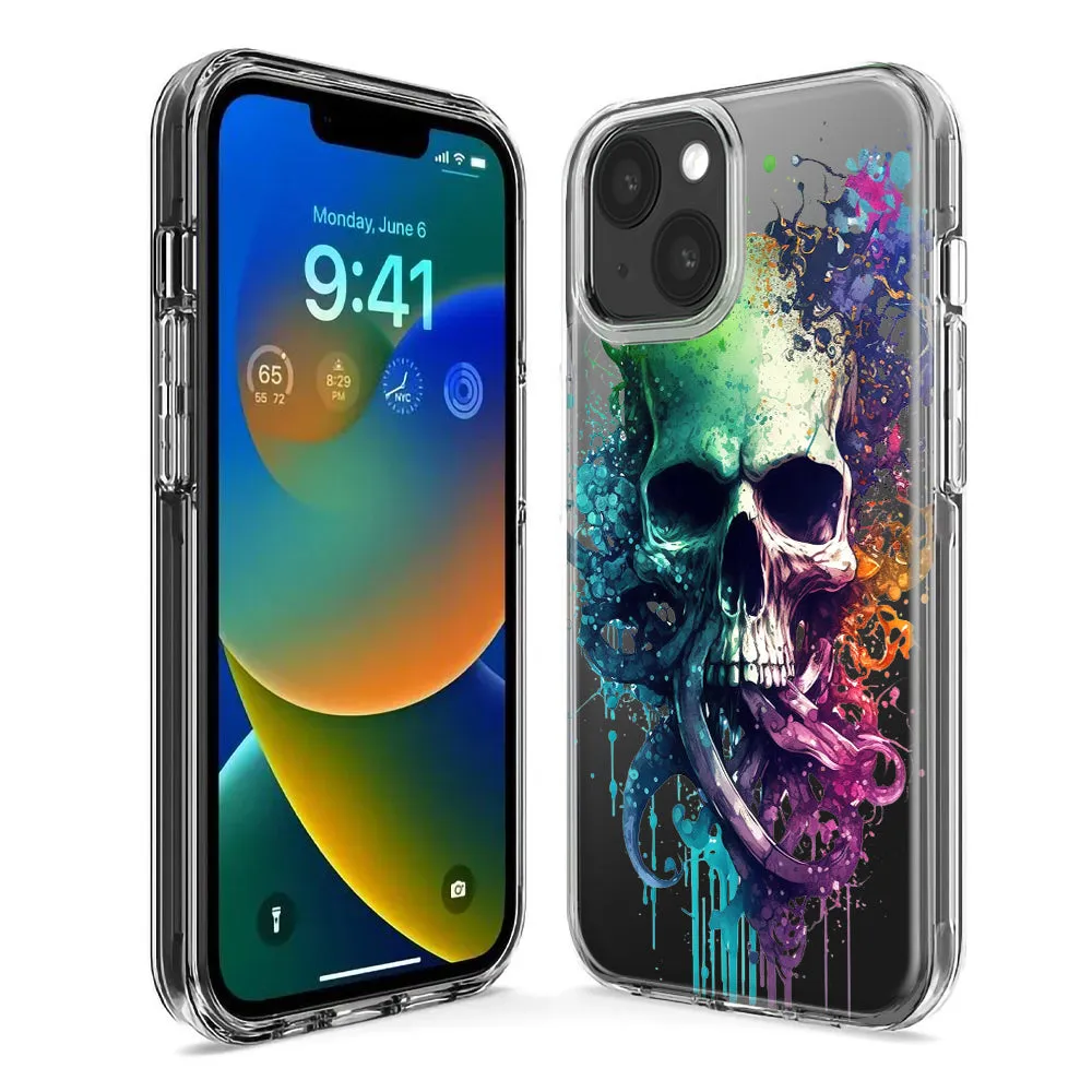 For Apple iPhone 14 Pro Max Fantasy Octopus Tentacles Skull Design Hybrid Protective Phone Case Cover