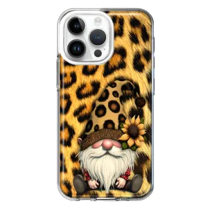 For Apple iPhone 14 Pro Max Gnome Sunflower Leopard Design Hybrid Protective Phone Case Cover
