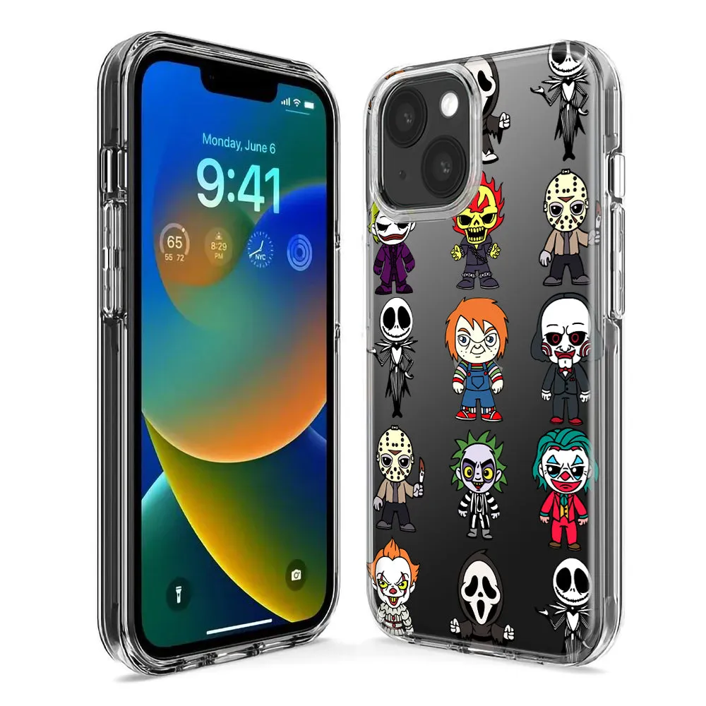For Apple iPhone 15 Pro Cute Classic Halloween Spooky Cartoon Characters Design Hybrid Protective Phone Case Cover