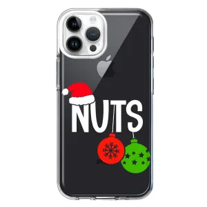 For Apple iPhone 15 Pro Max Christmas Funny Couples Chest Nuts Ornaments Design Hybrid Protective Phone Case Cover