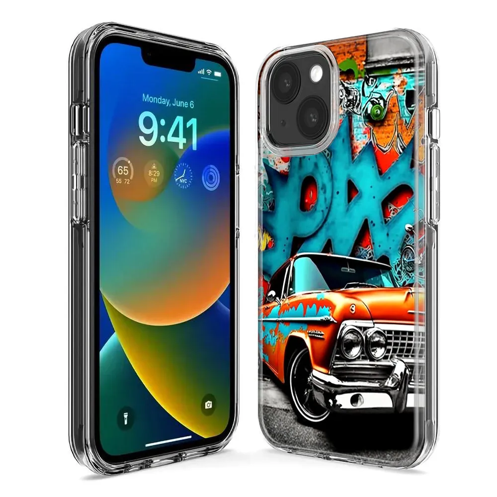 For Apple iPhone 15 Pro Max Lowrider Painting Graffiti Art Design Hybrid Protective Phone Case Cover