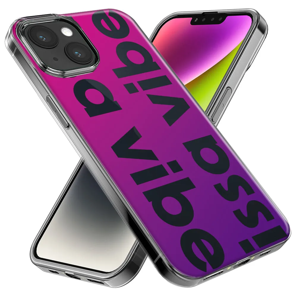 For Apple iPhone 15 Pro Max Purple Clear Funny Text Quote Issa Vibe Design Hybrid Protective Phone Case Cover