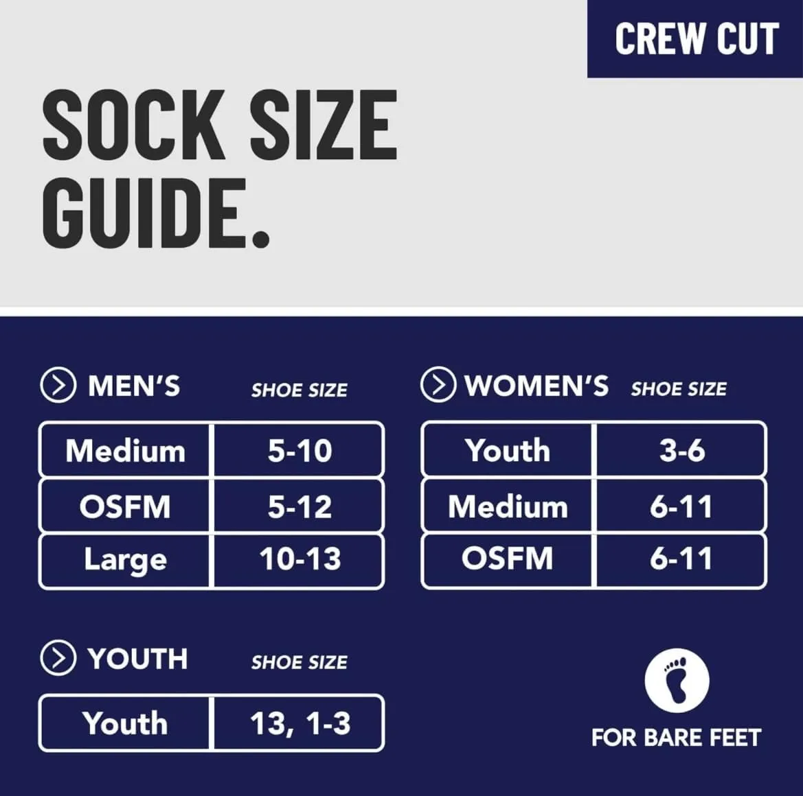 For Bare Feet Men's RMC Multi Stripe Crew Sock NFL
