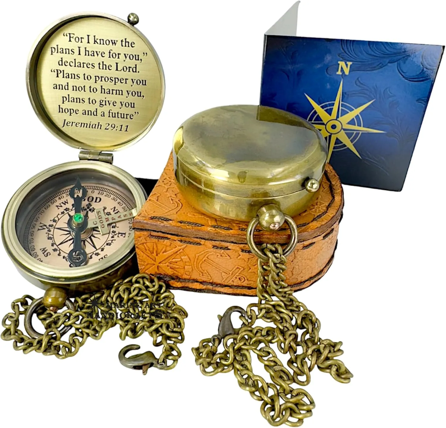 for I Know The Plans – Jeremiah 29:11 Compass, Easter Gift 2025 for Christian Teens, Boys, Girls, Baptism or Confirmation Brass Keepsake, Religious Graduation Inspirational Gift
