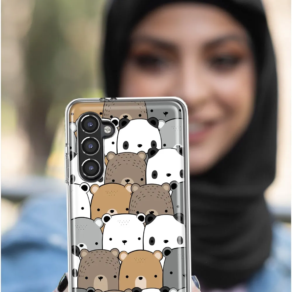 For Samsung Galaxy S22 Ultra Cute Bears Slim Shockproof Hard Shell TPU Case Heavy Duty Protective Phone Cover