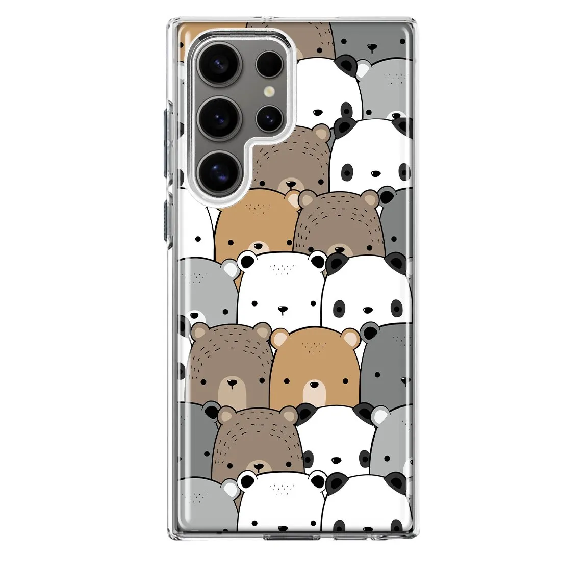 For Samsung Galaxy S22 Ultra Cute Bears Slim Shockproof Hard Shell TPU Case Heavy Duty Protective Phone Cover