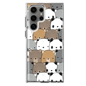 For Samsung Galaxy S22 Ultra Cute Bears Slim Shockproof Hard Shell TPU Case Heavy Duty Protective Phone Cover