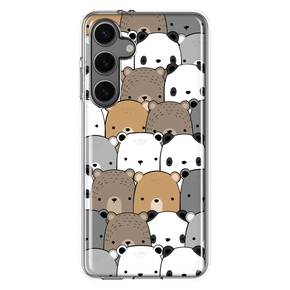For Samsung Galaxy S24 Plus Cute Bears Slim Shockproof Hard Shell TPU Case Heavy Duty Protective Phone Cover