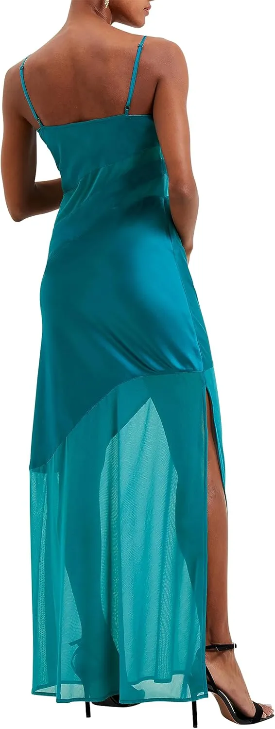 French Connection Womens Satin Strappy Slip Dress