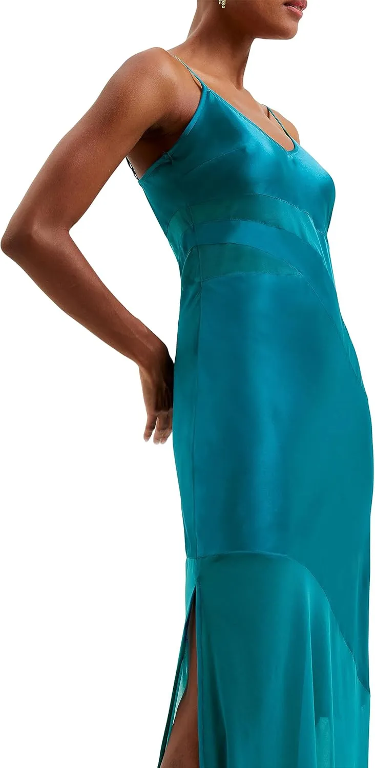 French Connection Womens Satin Strappy Slip Dress