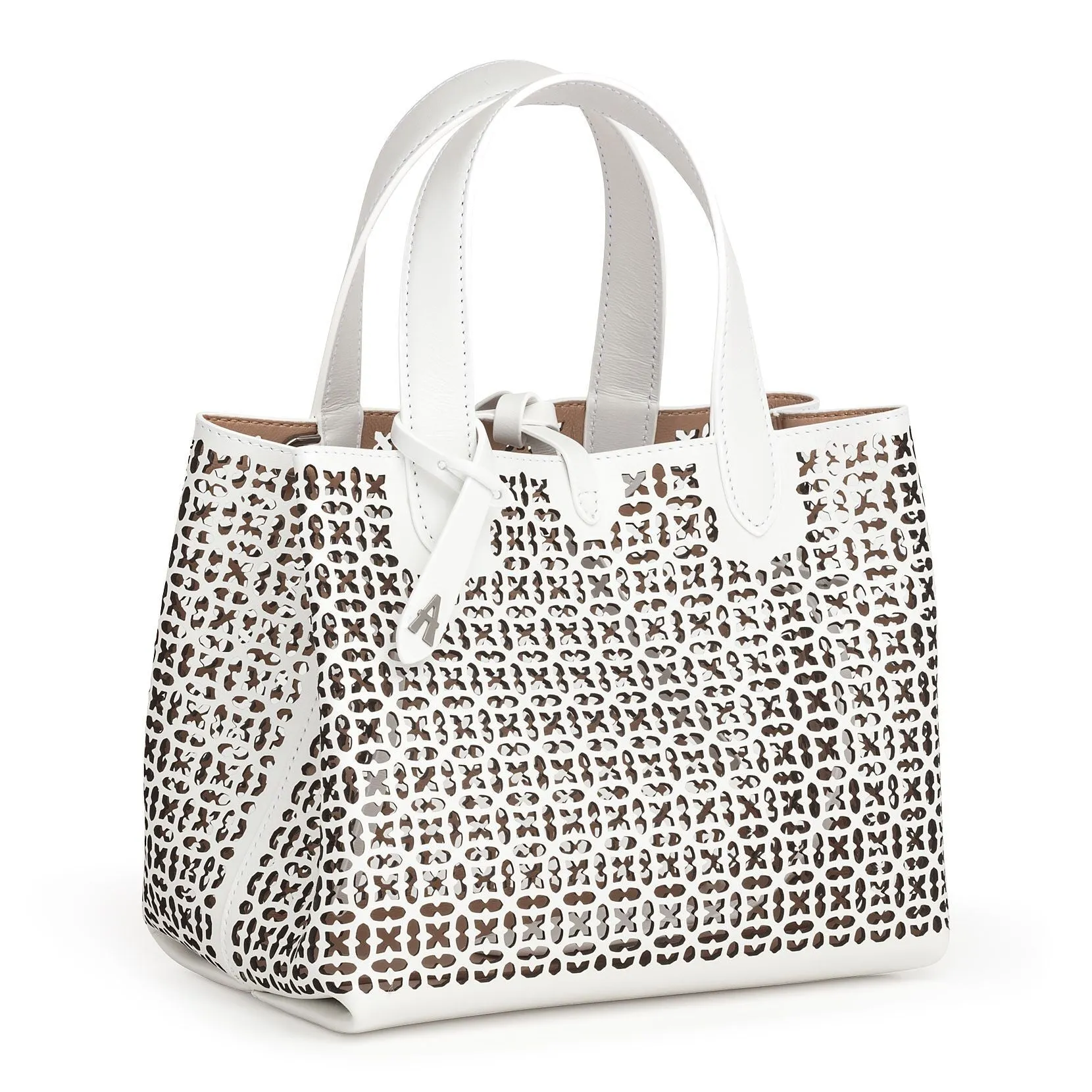 Frida Mini white and black laser-cut bag