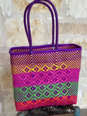 Fuchia with Multi Woven Tote
