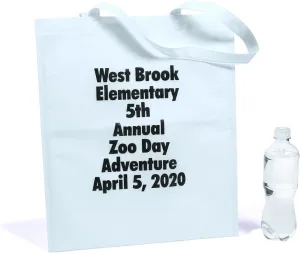 Fun Express Personalized Large White Tote Bags - 24 Pieces