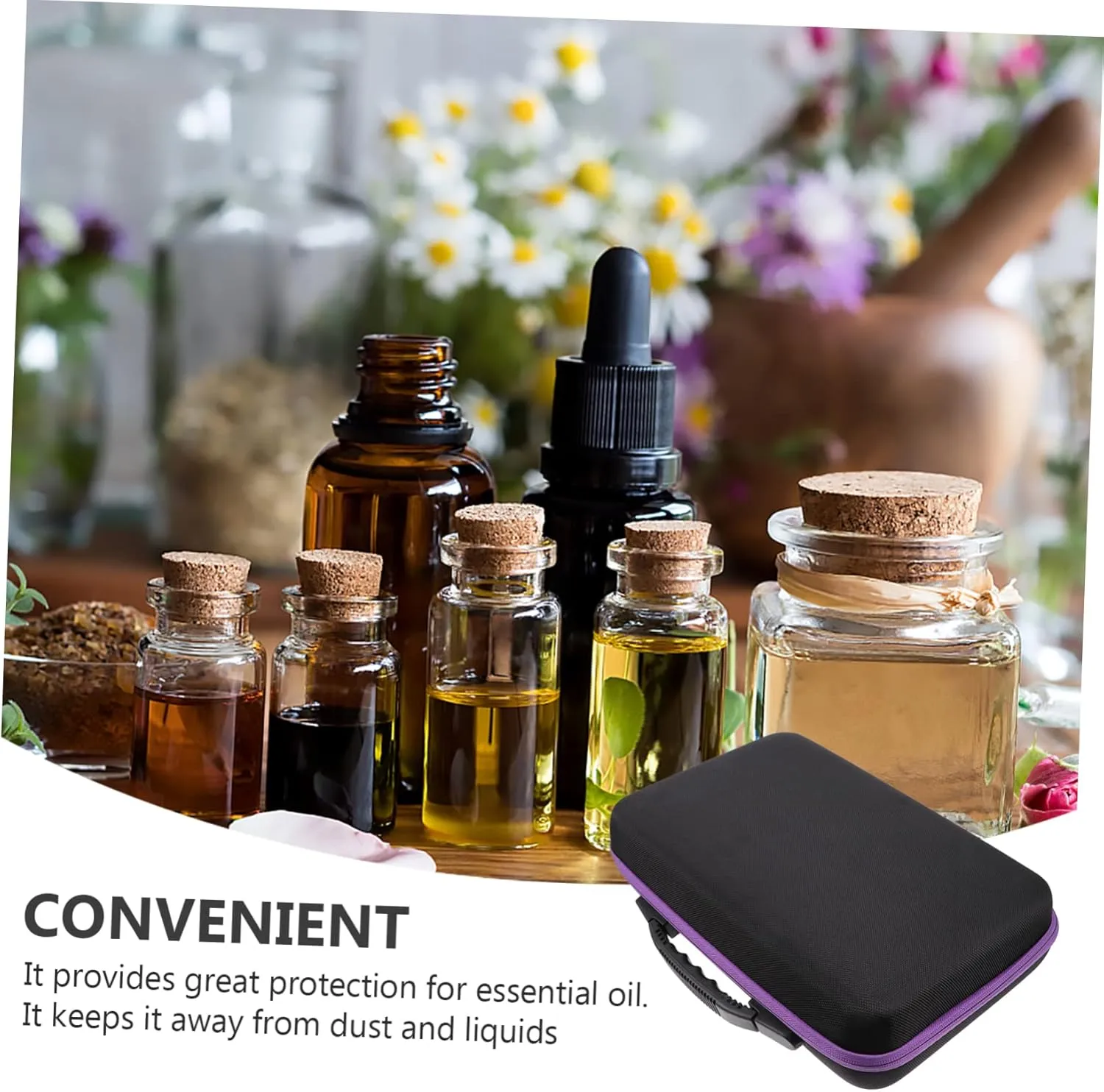 Gatuida 60 Purple Essential Oil Bottle Holder Essential Oil Storage Bag Essential Oil Storage Case Patent Leather Essential Oil Storage Pouch