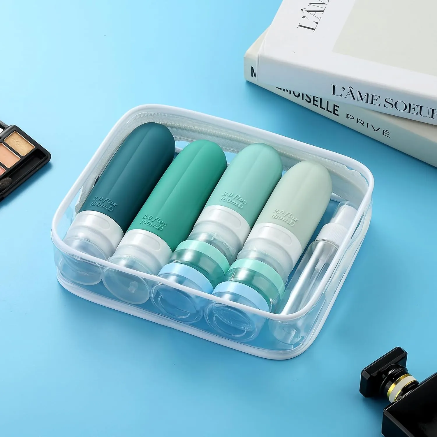 Gemice 16 Pack Travel Size Bottles, TSA Approved Leakproof Travel Containers for Toiletries, Silicone Refillable Travel Essentials Accessories with Travel Bag for Shampoo Conditioner