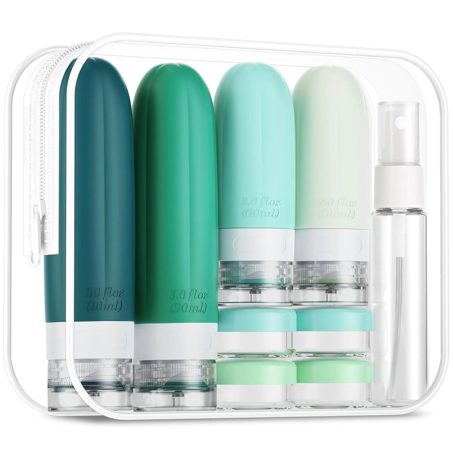Gemice 16 Pack Travel Size Bottles, TSA Approved Leakproof Travel Containers for Toiletries, Silicone Refillable Travel Essentials Accessories with Travel Bag for Shampoo Conditioner