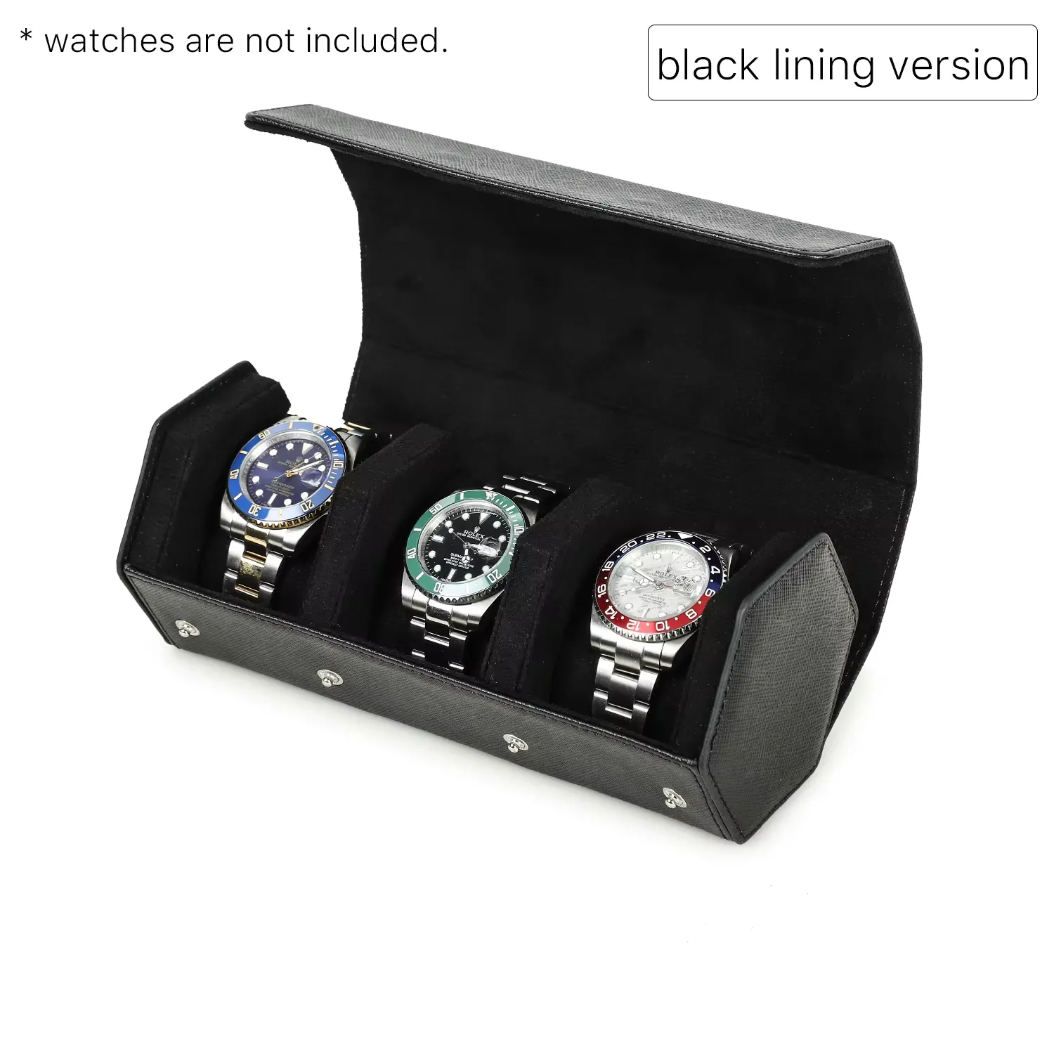 Genuine Leather Watch Organizer with Removable Pouches