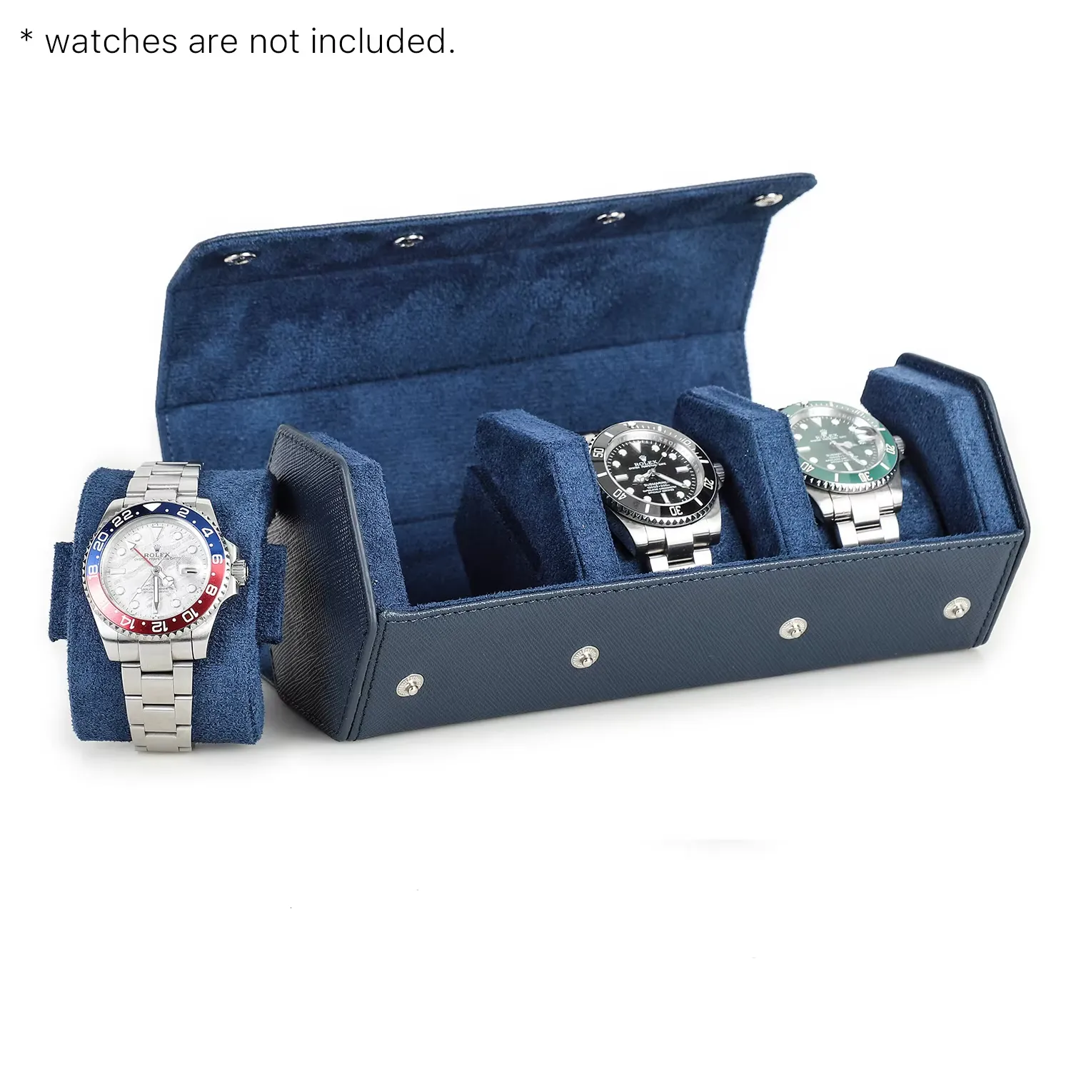 Genuine Leather Watch Organizer with Removable Pouches