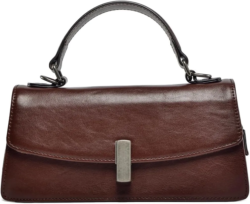 Genuine Leather Women's Bag French Crossbody bag High-end Feel Stick Bag Niche Top Layer Cowhide Handbag