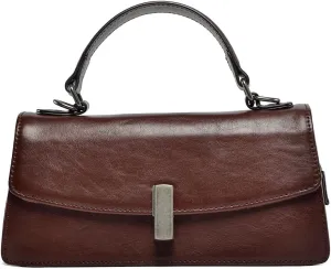 Genuine Leather Women's Bag French Crossbody bag High-end Feel Stick Bag Niche Top Layer Cowhide Handbag