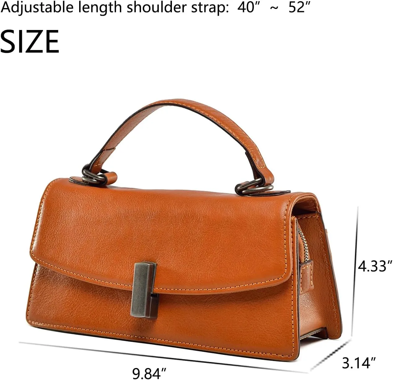 Genuine Leather Women's Bag French Crossbody bag High-end Feel Stick Bag Niche Top Layer Cowhide Handbag