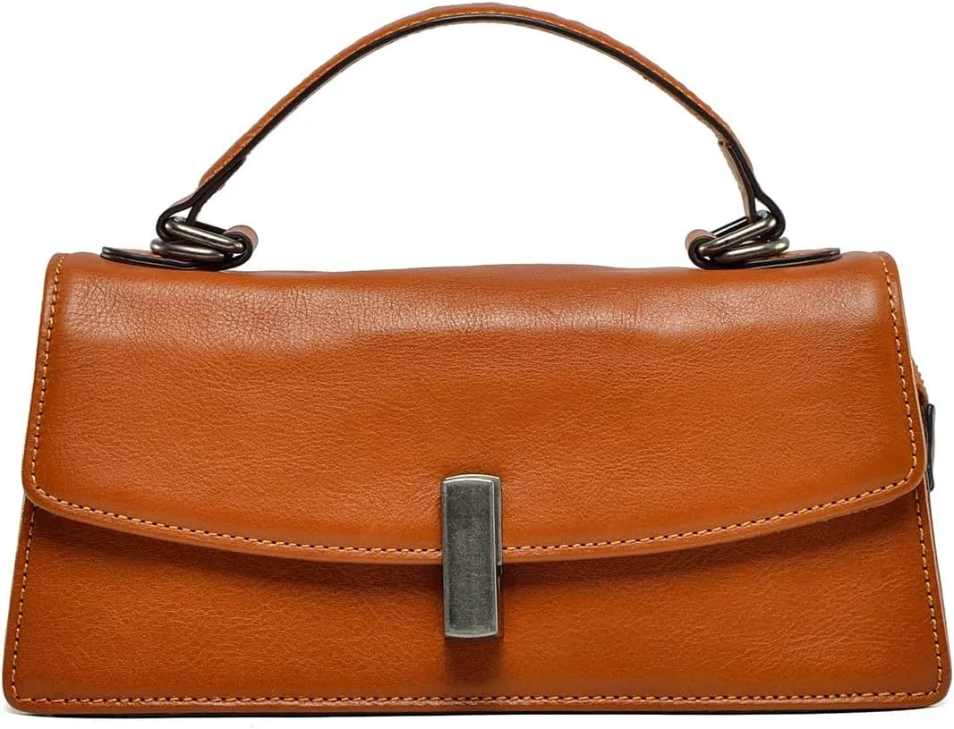 Genuine Leather Women's Bag French Crossbody bag High-end Feel Stick Bag Niche Top Layer Cowhide Handbag