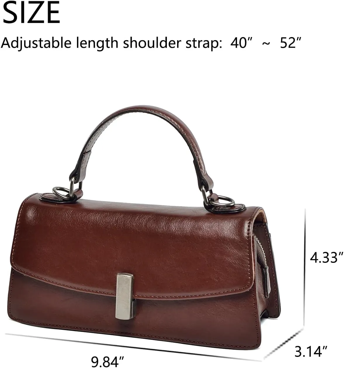 Genuine Leather Women's Bag French Crossbody bag High-end Feel Stick Bag Niche Top Layer Cowhide Handbag