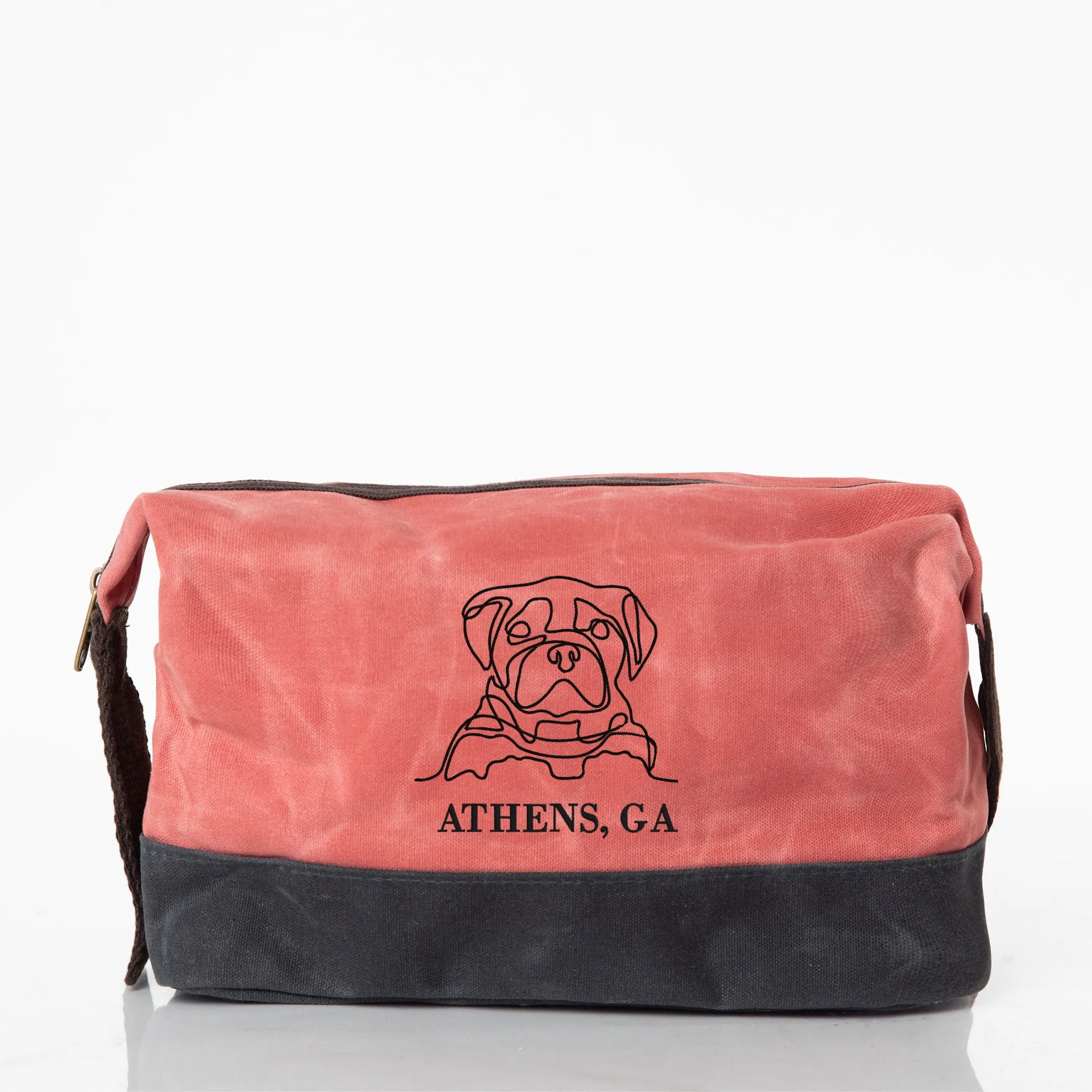 Georgia Themed Waxed Canvas Dopp Kit