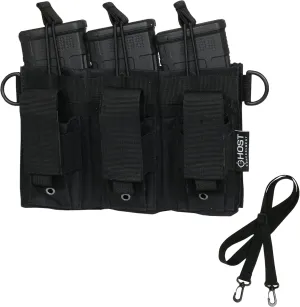 Ghost Concealment Triple Mag Pouch Open-Top Rifle Mag Pouches and Pistol Magazine Pouches Molle Backpack Airsoft Military Gear - Magazine Holster for Ammo