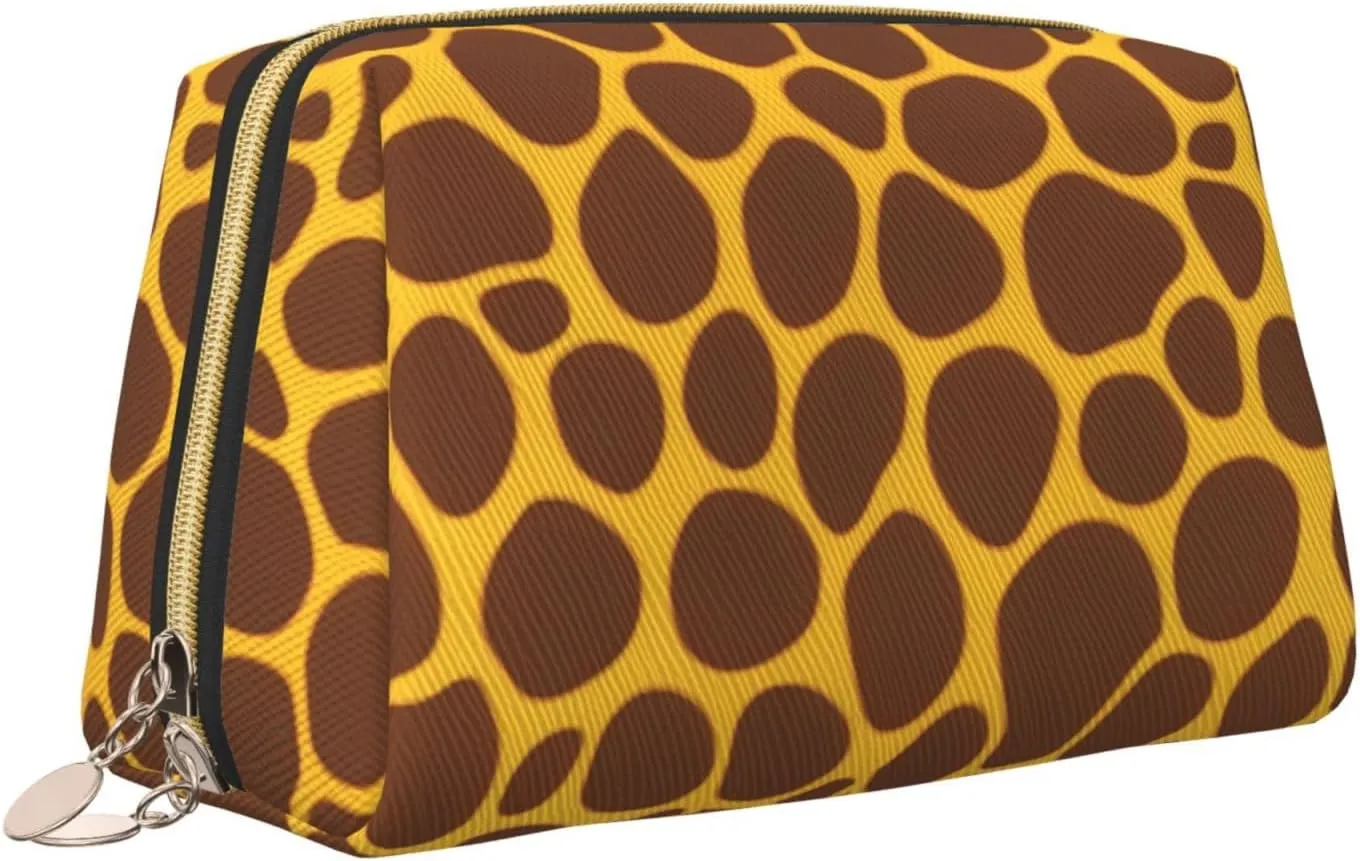 Giraffe Print Toiletry Pouch, Travel-Friendly Makeup Organizer For Makeup Brushes, Lipsticks