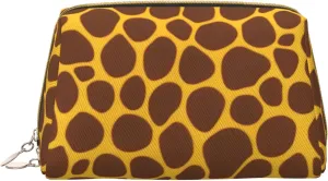 Giraffe Print Toiletry Pouch, Travel-Friendly Makeup Organizer For Makeup Brushes, Lipsticks