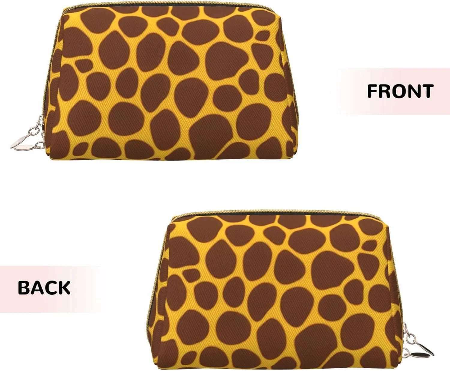Giraffe Print Toiletry Pouch, Travel-Friendly Makeup Organizer For Makeup Brushes, Lipsticks
