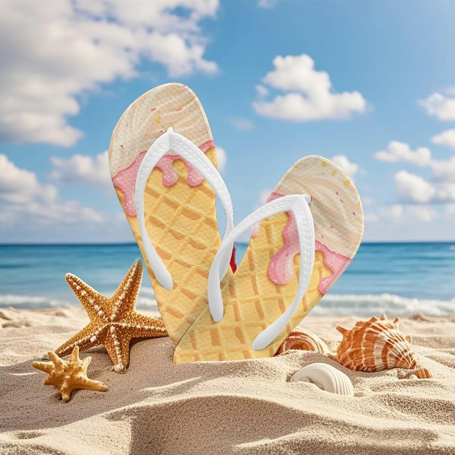 Girl's Flip Flops Kid's Non-Slip Sole Quick Drying Beach Slippers Slide Sandals White Straps